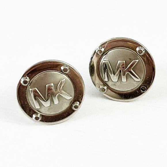 Michael Kors Silver Logo Stud Earrings - Picture 3 of 6